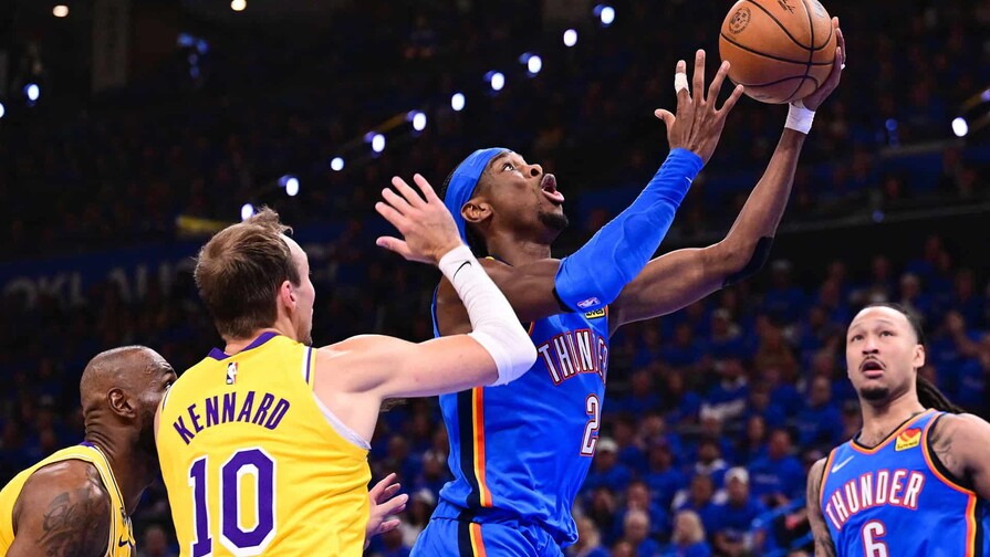 Thunder bajan de la nube a Lakers y Pistons rompen mala racha ante Cavs