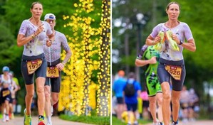 Voluntario cede sus zapatos a triatleta de origen dominico en el Iroman Texas y gana la carrera