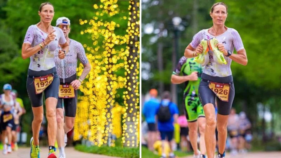 Voluntario cede sus zapatos a triatleta de origen dominico en el Iroman Texas y gana la carrera