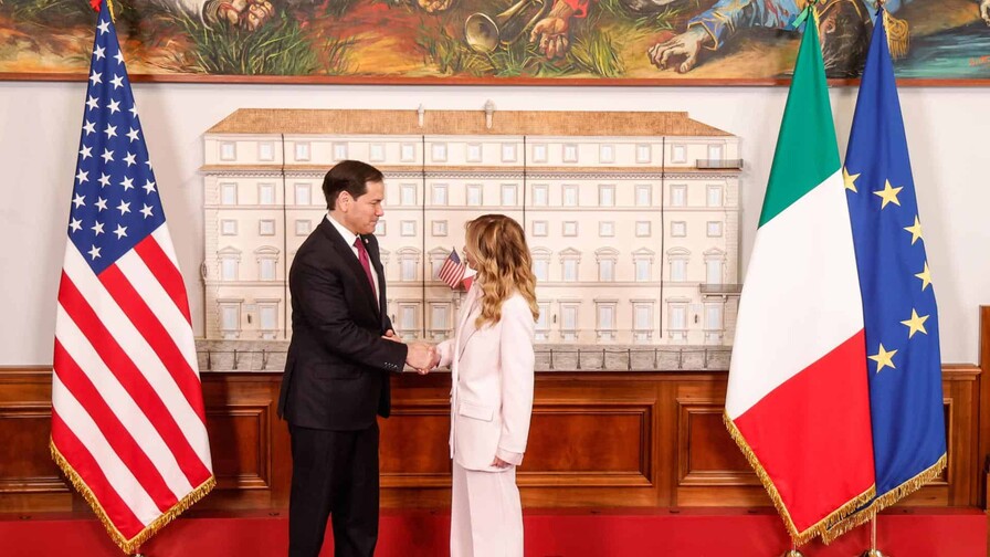 Meloni y Rubio liman asperezas y destacan la importancia de la colaboraci&oacute;n trasatl&aacute;ntica
