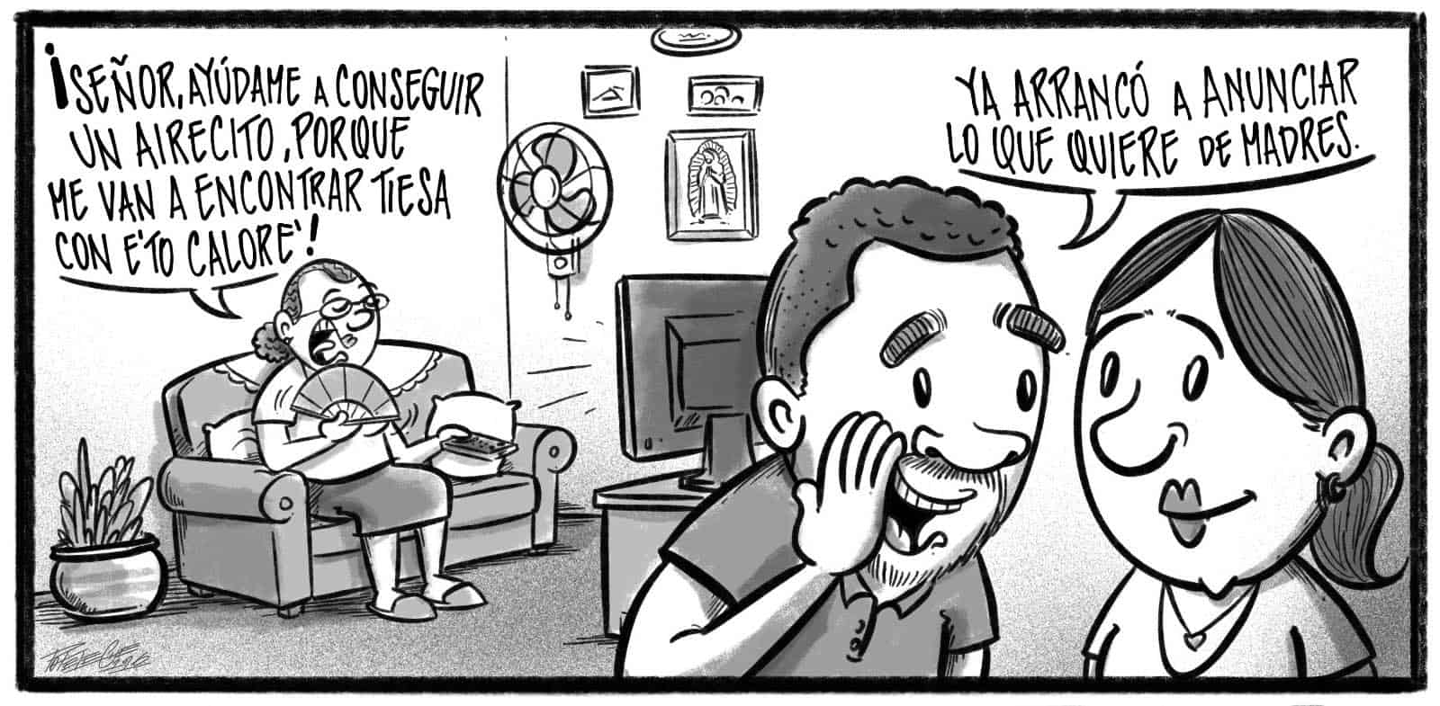 Caricatura de Noticiero Poteleche 12 mayo 2026