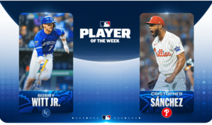 Cristopher S&aacute;nchez y Bobby Witt Jr. ganan el premio de Jugador de la Semana en MLB