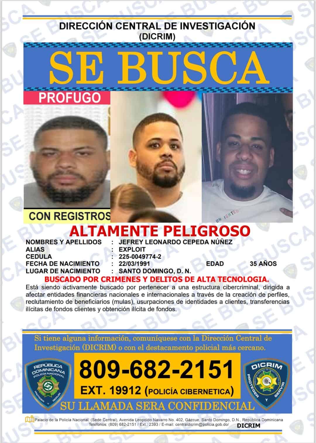 Aviso de b&uacute;squeda y captura de la Polic&iacute;a Nacional