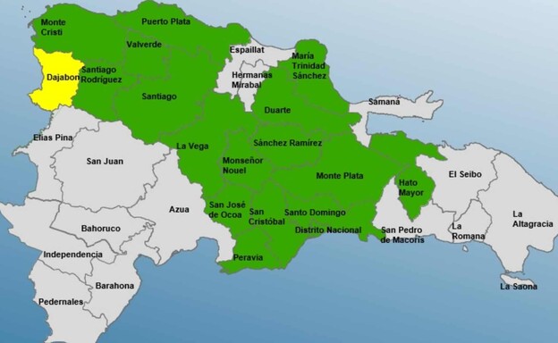 El COE mantiene 17 provincias y el Distrito Nacional bajo alerta por vaguada