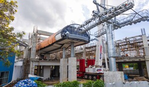 La l&iacute;nea 3 del telef&eacute;rico de Santo Domingo Oeste toma altura en su primera fase