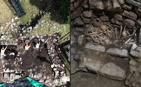 Hallan tumba con restos humanos y ofrendas ceremoniales en sitio preinca Ku&eacute;lap en Per&uacute;