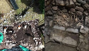 Hallan tumba con restos humanos y ofrendas ceremoniales en sitio preinca Ku&eacute;lap en Per&uacute;