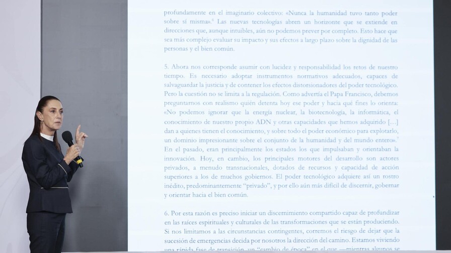 Sheinbaum ve muy interesante la reflexión humanista del papa León XIV sobre IA