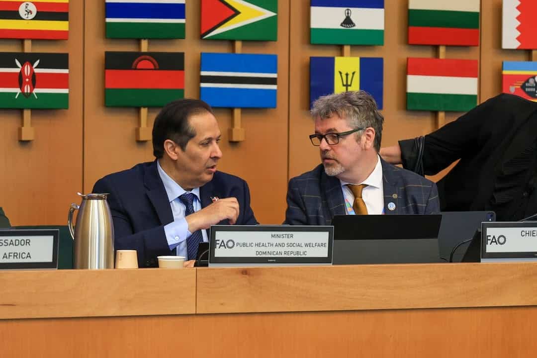 El ministro de Salud Pública, Víctor Atallah, en su participación en la sesión plenaria de alto nivel de la Rome Nutrition Week 2026.