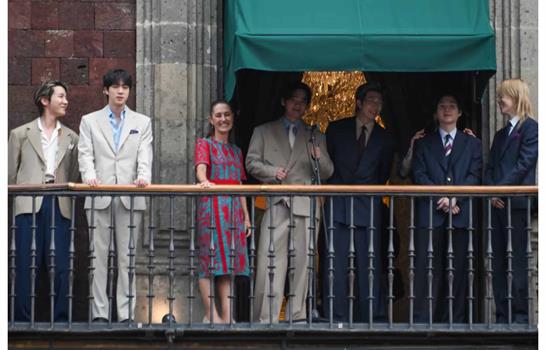 BTS muestra en un video los detalles de su encuentro con Sheinbaum en el Palacio Nacional