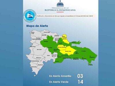 Clima en RD: tres provincias bajo en alerta amarilla por lluvias