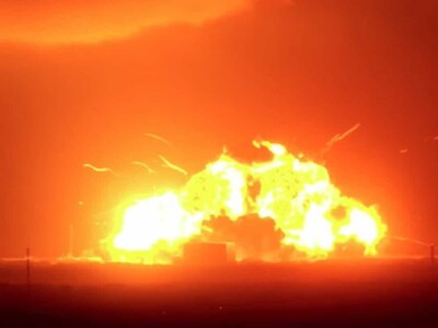 Bola de fuego envuelve cohete de Blue Origin