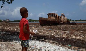 El sargazo en descomposici&oacute;n envuelve al malec&oacute;n de Barahona en un hedor inaguantable