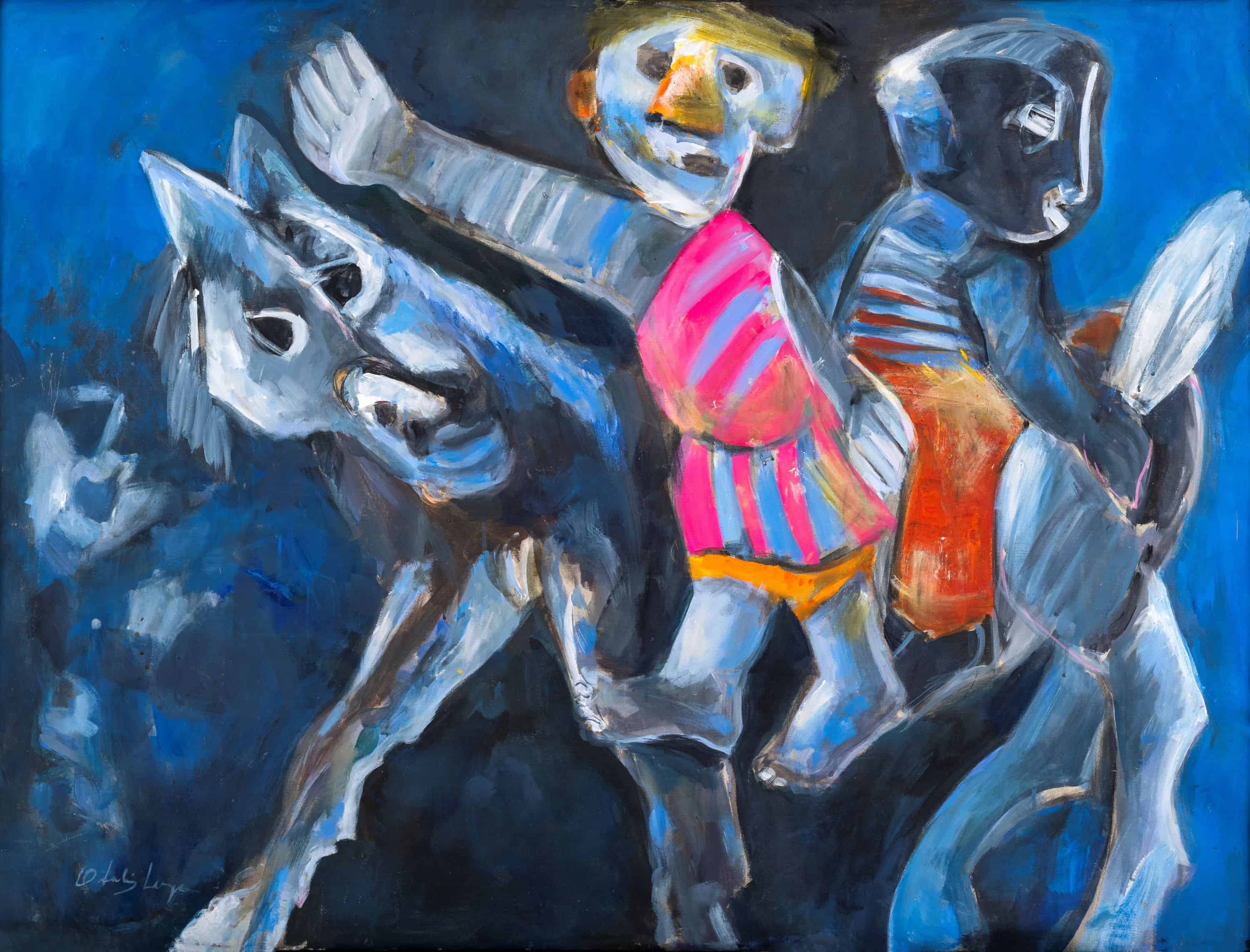 De la loma trayendo sueños es una de las obras que integran la exposición colectiva Los cuatro elementos de Odalis Lugo.