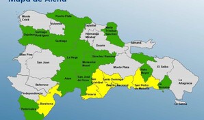 COE eleva a cinco las provincias en alerta amarilla y mantiene 13 en verde por incidencia de vaguada