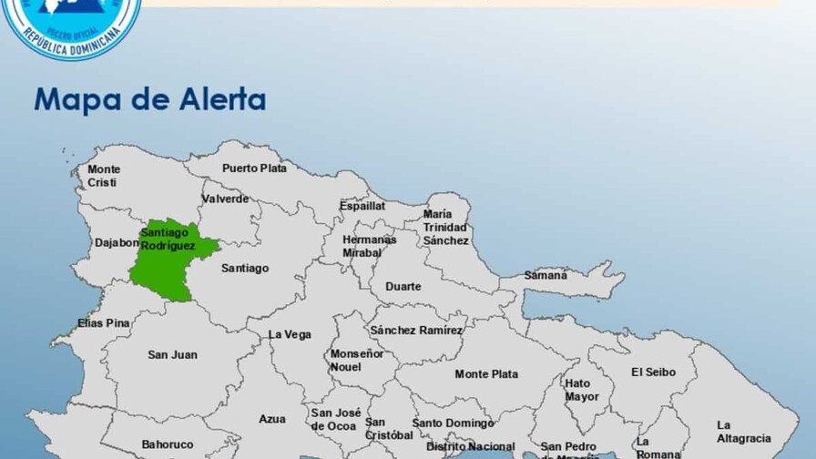 El COE emite alerta verde para Santiago Rodr&iacute;guez por lluvias asociadas a una vaguada