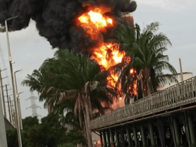 Incendio afecta una central térmica en Ecuador