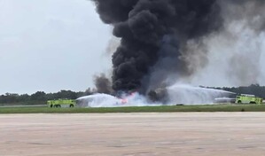 Un avi&oacute;n se accidenta en La Romana