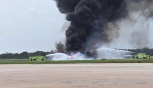 Un avi&oacute;n se accidenta en La Romana