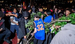 Disturbios en Bryant Park dejan arrestos, polic&iacute;as heridos y da&ntilde;os tras partido de la NBA
