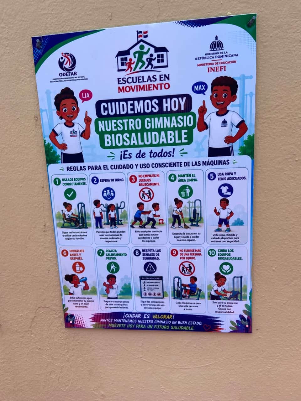 Las reglas para el uso de los gimnasios escolares.