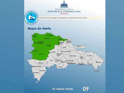 Clima en RD: nueve provincias en alerta verde por inundacion