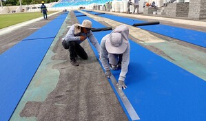 &iexcl;Es un hecho! Se inicia la instalaci&oacute;n de la pista del Estado Ol&iacute;mpico F&eacute;lix S&aacute;nchez