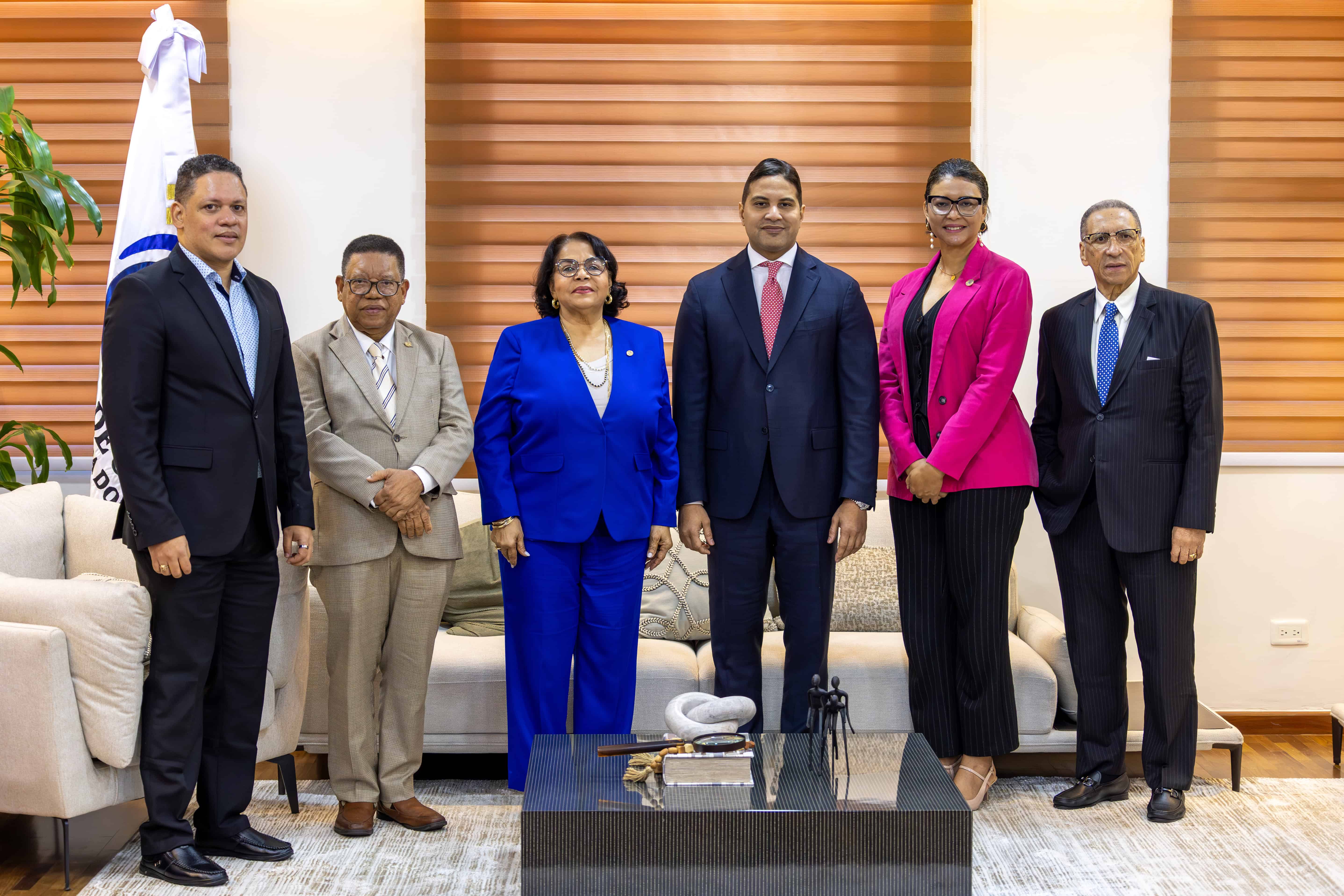 De izquierda a derecha, Franklin Ureña Capellán, Francisco Tamárez Florentino, Emma Polanco Melo, Francisco Alberto Franco Soto, Griselda Gómez Santana y Fabio Enrique Roa.