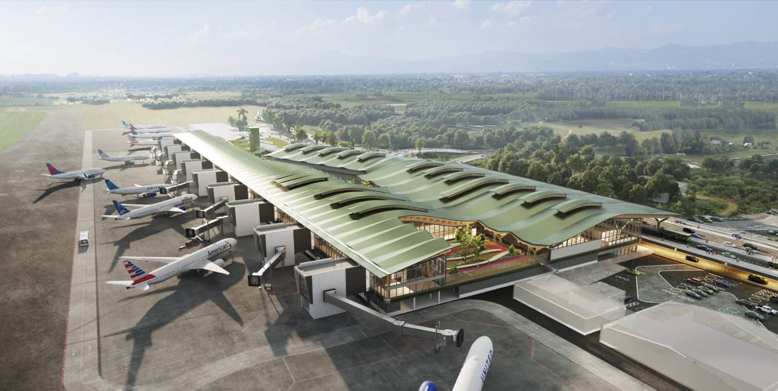 Una de las obras impermeabilizadas por Selladores Cobian: Aeropuerto Internacional del Cibao.