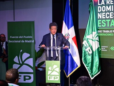 Leonel encabeza juramentación en Madrid en la Fuerza del Pue