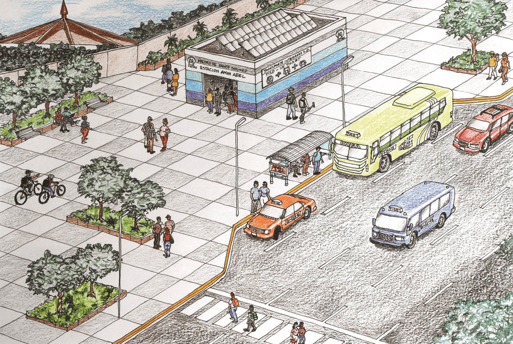 Perspectiva del sistema de transporte colectivo.