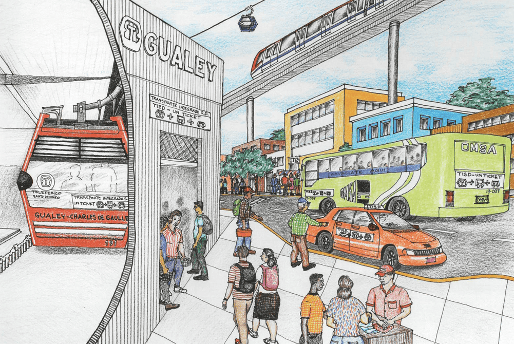 Perspectiva del sistema de transporte colectivo.