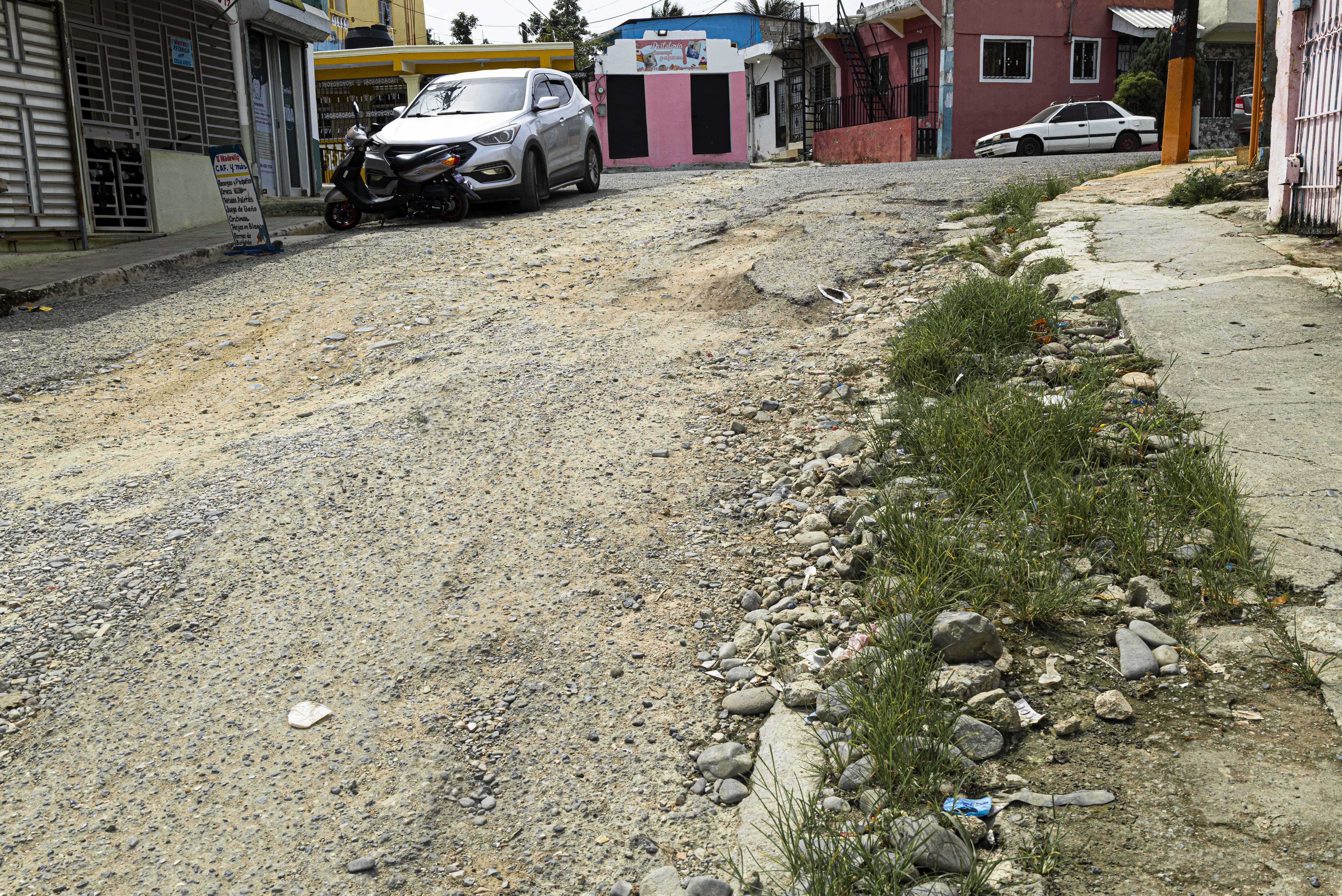 Calle en mal estado.