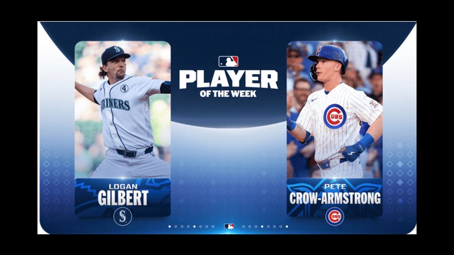 Crow-Armstrong y Gilbert son escogidos jugadores de la semana