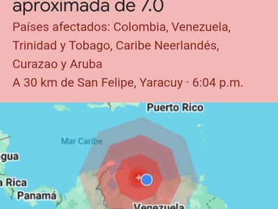 Sismo de magnitud 7.1 en Venezuela se siente en Colombia