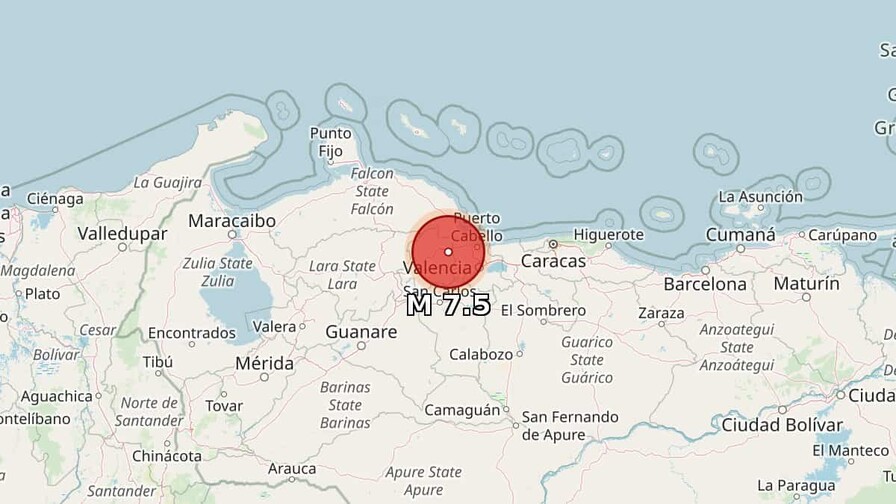 Fueron dos sismos en un minuto en Venezuela, el principal fue de magnitud 7.5