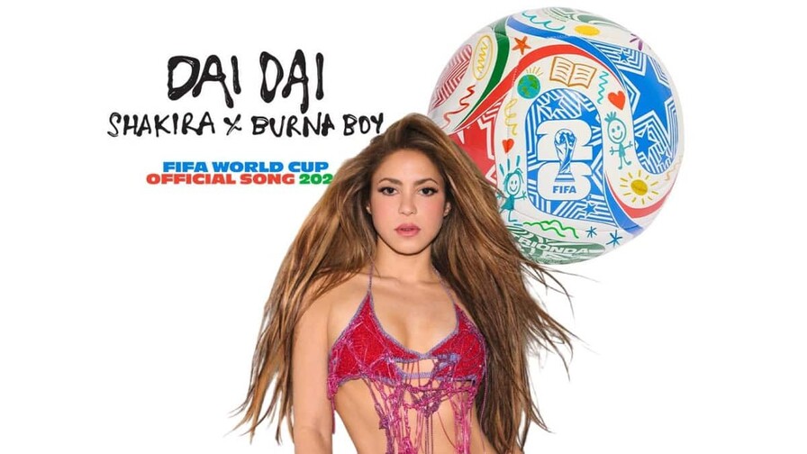 Shakira adelanta las versiones en espa&ntilde;ol y portugu&eacute;s de "Dai Dai", la canci&oacute;n del Mundial de f&uacute;tbol