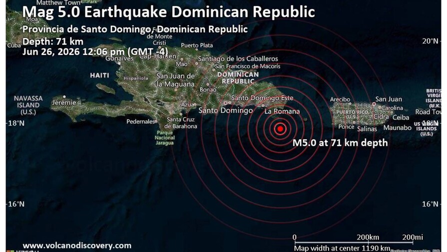 Ver&oacute;n-Punta Cana no reporta da&ntilde;os tras el sismo de magnitud preliminar 5.0