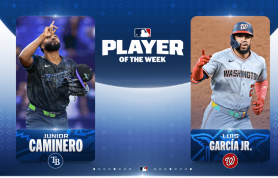 Caminero y Garc&iacute;a Jr. seleccionados Jugadores de la Semana en MLB