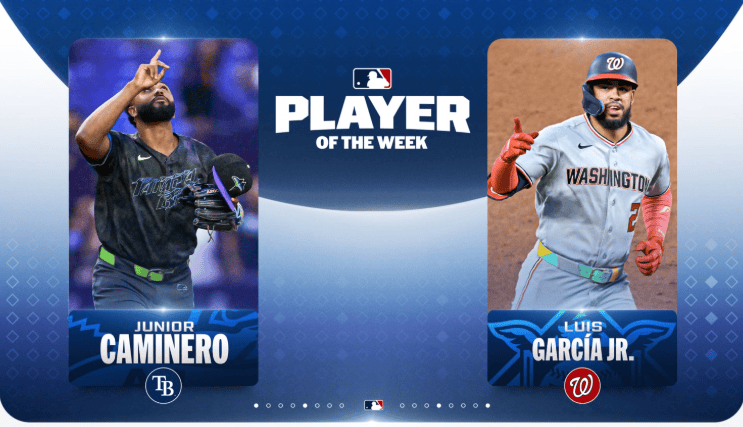 Caminero y Garc&iacute;a Jr. seleccionados Jugadores de la Semana en MLB