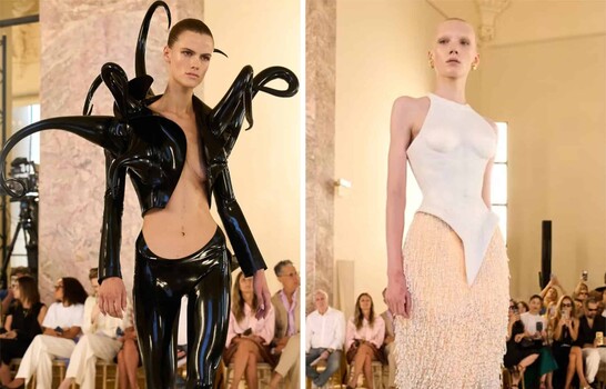 Schiaparelli revoluciona con l&aacute;tex y silicona la Alta Costura parisina