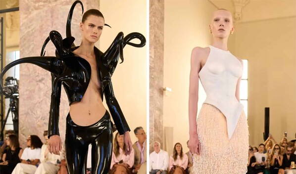 Schiaparelli revoluciona con l&aacute;tex y silicona la Alta Costura parisina