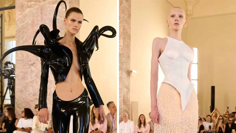 Schiaparelli revoluciona con l&aacute;tex y silicona la Alta Costura parisina