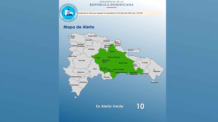 El COE aumenta a 10 las provincias en alerta verde por riesgo de inundaciones