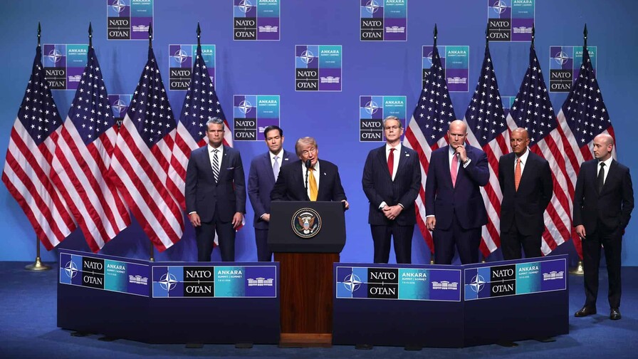 Trump modera su furia y juega la carta de la unidad con aliados de la OTAN Trump modera su furia y juega la carta de la unidad con aliados de la OTAN