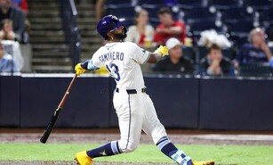 VIDEO | Junior Caminero conecta su jonr&oacute;n 27 en la primera entrada del partido ante Yankees