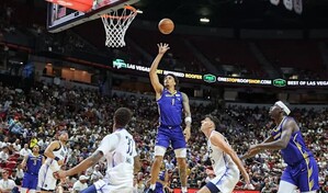Con 21 puntos y 10 rebotes, Lendeborg impacta la Summer League en su debut con los Warriors