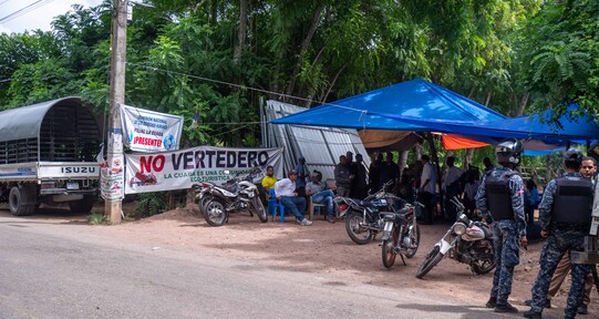 Un campamento paraliza desde hace 75 d&iacute;as el acceso a proyecto de planta de residuos en La Cuaba