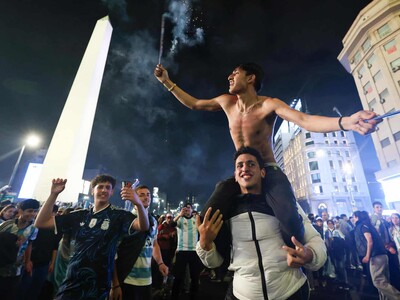 Festejos en Argentina tras victoria en final mundial