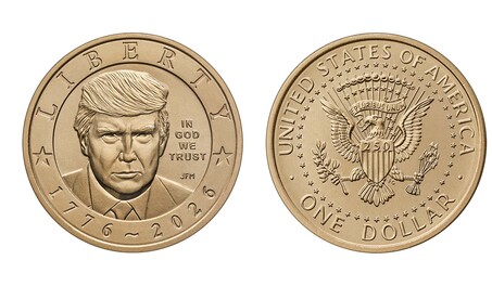 EE. UU. presenta el dise&ntilde;o de la moneda conmemorativa con el rostro de Trump